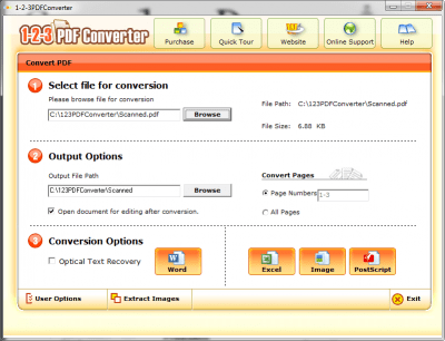 Screenshot of the application 123 PDF Converter - #1