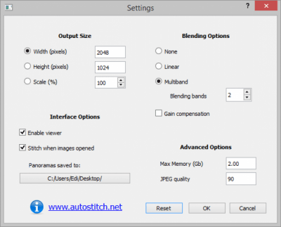 Screenshot of the application AutoStitch - #1