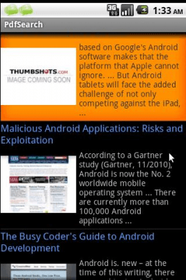 Screenshot of the application PdfSearch - #2
