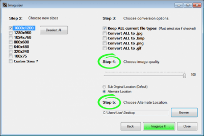 Screenshot of the application Quick Image Resizer - #2