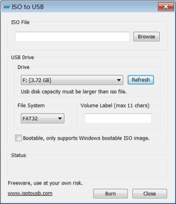 Screenshot of the application ISO to USB - #1