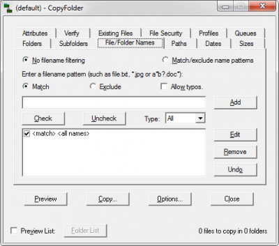 Screenshot of the application CopyFolder - #3