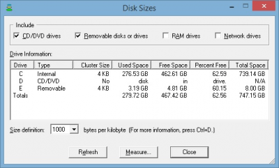 Screenshot of the application DiskSizes - #1