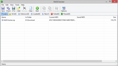 Screenshot of the application Md5Checker - #1