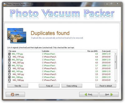 Screenshot of the application Photo Vacuum Packer - #2