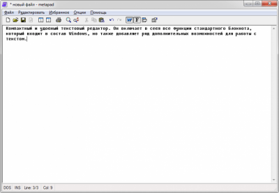 Screenshot of the application Metapad - #3