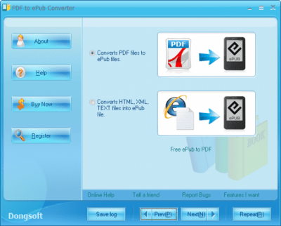 Screenshot of the application PDF to ePub Converter - #1