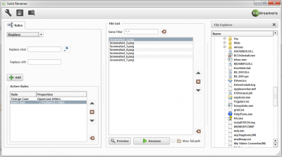 Screenshot of the application Solid Renamer - #1