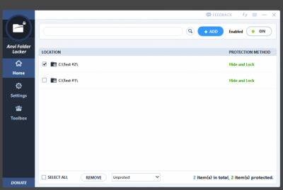 Screenshot of the application Anvi Folder Locker Free - #2