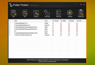 Screenshot of the application Folder Protect - #2
