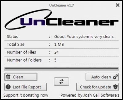 Screenshot of the application UnCleaner - #1