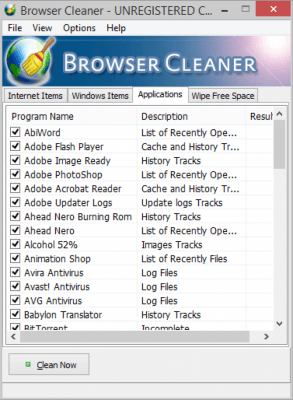 Screenshot of the application Browser Cleaner Free - #1