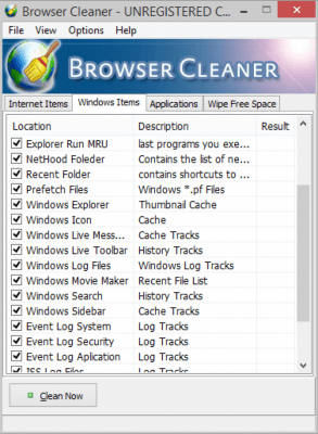 Screenshot of the application Browser Cleaner Free - #2