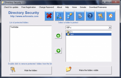 Screenshot of the application Directory Security - #1