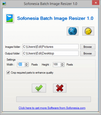 Screenshot of the application Batch Image Resizer - #1