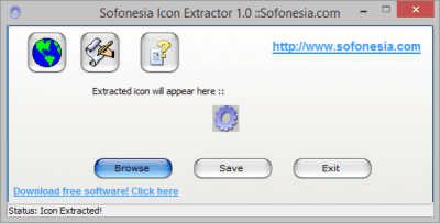 Screenshot of the application Sofonesia Icon Extractor - #1