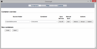 Screenshot of the application Crococrypt Portable - #1