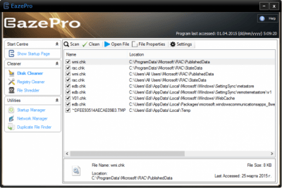 Screenshot of the application EazePro - #1