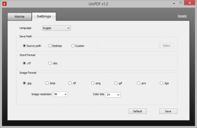 Screenshot of the application UniPDF - #2