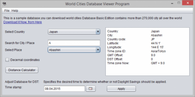 Screenshot of the application GeographicDB Viewer - #1