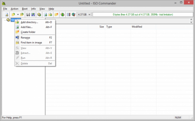 Screenshot of the application ISO Commander - #3
