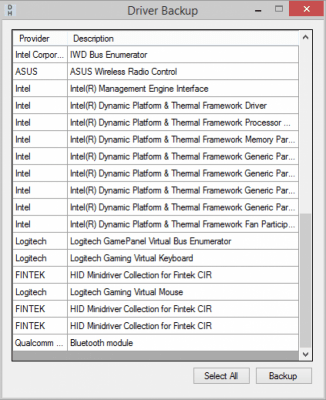 Screenshot of the application Driver Backup - #1