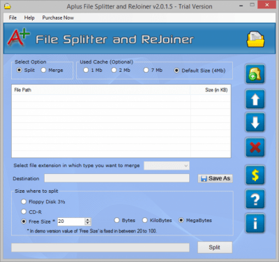 Screenshot of the application File Cutter and ReJoiner - #1