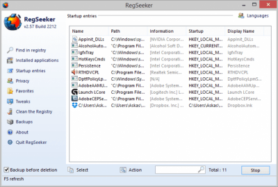 Screenshot of the application RegSeeker - #3