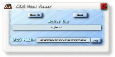 Screenshot of the application MD5 Hash Viewer - #1