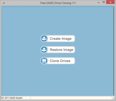 Screenshot of the application EASIS Drive Cloning - #3