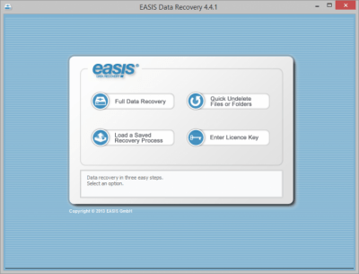 Screenshot of the application EASIS Data Recovery - #1