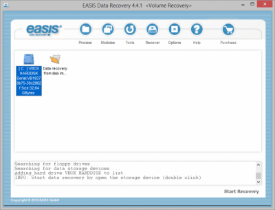 Screenshot of the application EASIS Data Recovery - #2