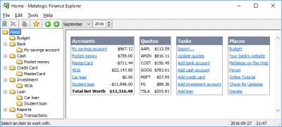 Screenshot of the application Finance Explorer - #1