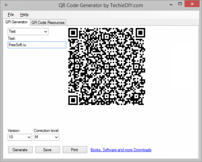 Screenshot of the application QR Code Generator - #1