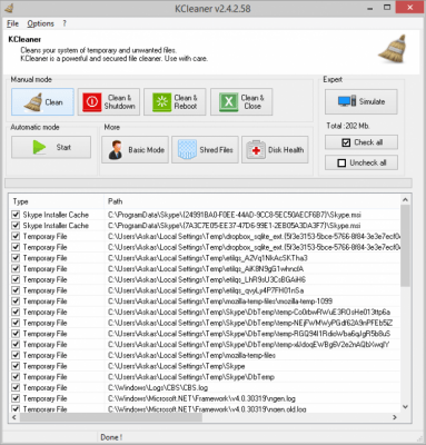 Screenshot of the application KCleaner Portable - #2