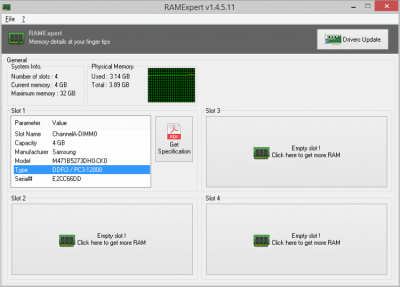 Screenshot of the application RAMExpert - #1