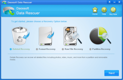 Screenshot of the application Daossoft Data Rescuer - #1