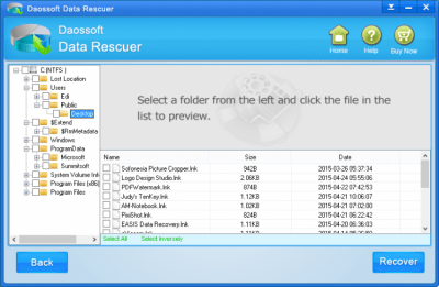 Screenshot of the application Daossoft Data Rescuer - #3