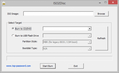 Screenshot of the application ISO2Disc - #1