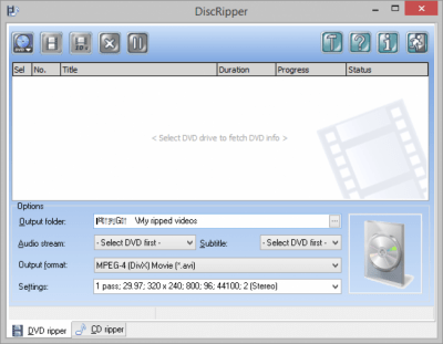 Screenshot of the application DiscRipper - #1