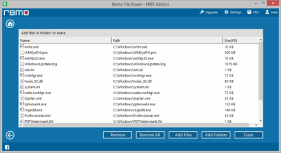 Screenshot of the application Remo File Eraser - #1