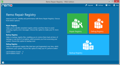 Screenshot of the application Remo Repair Registry - #1