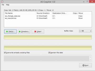 Screenshot of the application AS-CopyJob - #1