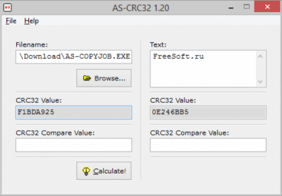 Screenshot of the application AS-CRC32 - #1