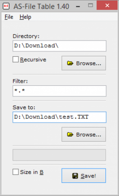 Screenshot of the application AS-File Table - #1