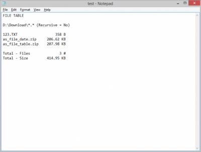 Screenshot of the application AS-File Table - #2