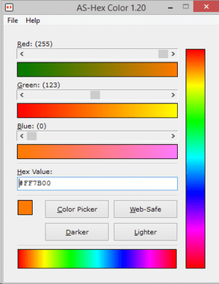 Screenshot of the application AS-Hex Color - #1