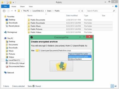 Screenshot of the application CrococryptFile Portable - #2