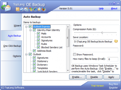 Screenshot of the application TopLang OE Backup - #2