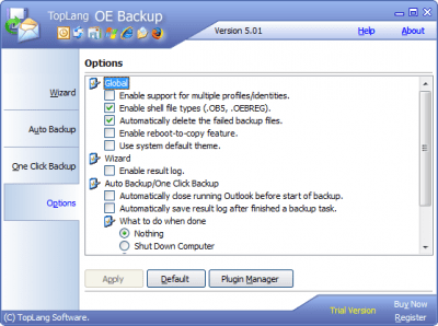 Screenshot of the application TopLang OE Backup - #4